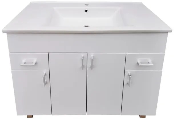 Viva STYLE Ekonomik PLUS 100 lábon álló fürdőszobabútor Sanovit Atria 9100 mosdóval - 100 x 45,5 cm