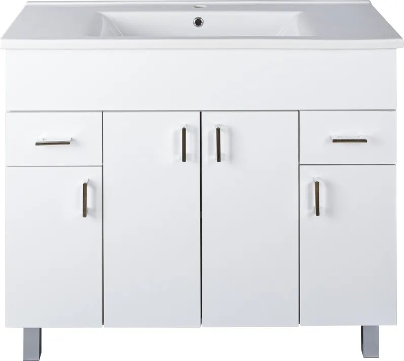 VivaStyle EKONOMIK PLUS 100 lábon álló fürdőszobabútor Sanovit SOFT 13100 mosdóval - 100 x 45,5 cm