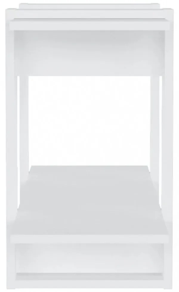 magasfényű fehér könyvszekrény/térelválasztó 80 x 30 x 51 cm