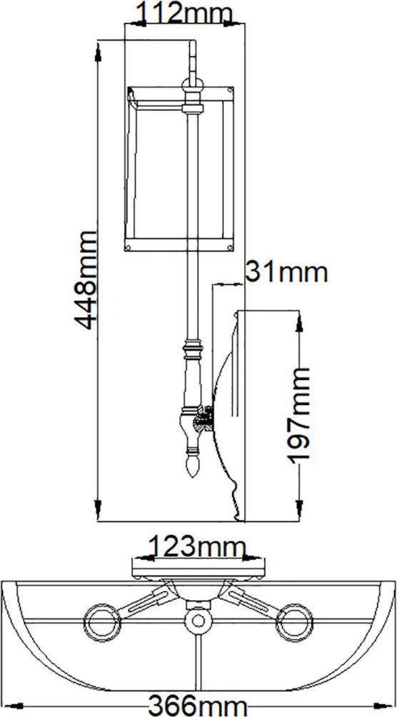 Hinkley Lighting CAMBRIDGE HK-CAMBRIDGE2-B Fali lámpa 2x40W/E14