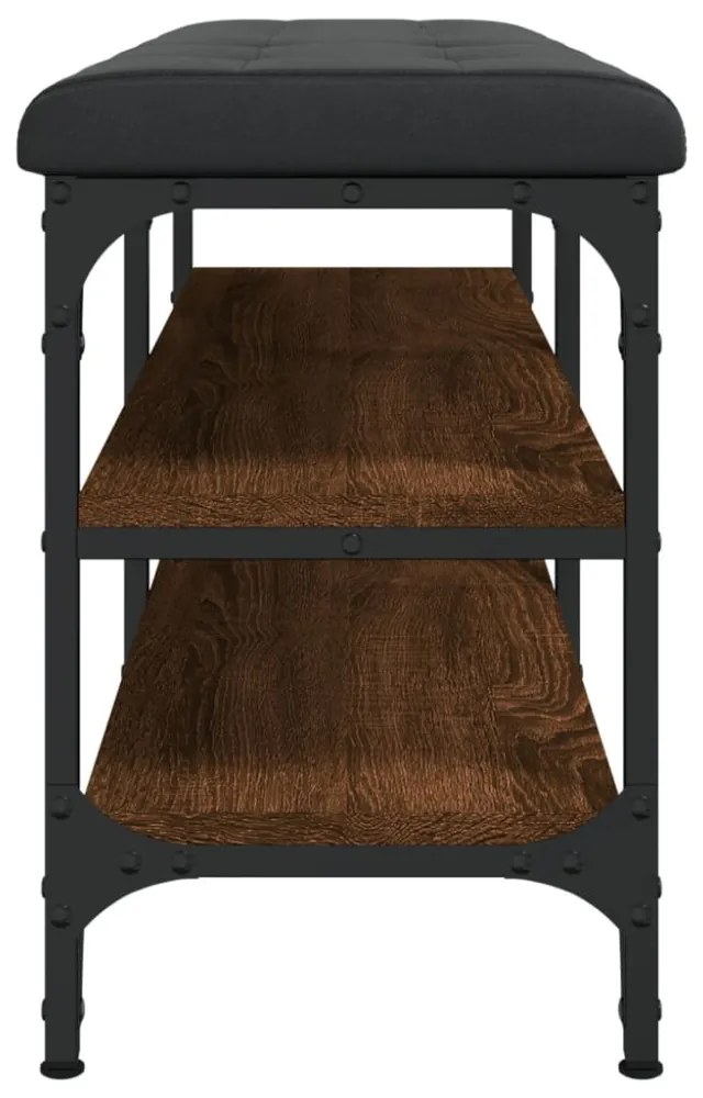 barna tölgy színű szerelt fa cipőtároló pad 102 x 32 x 47 cm