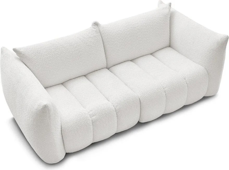 Fehér buklé kanapé 234 cm Azra – Bobochic Paris