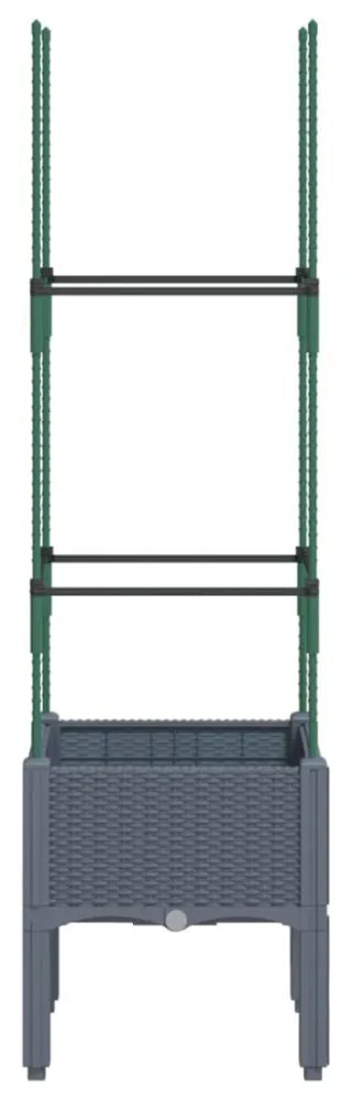 kékszürke polipropilén rácsos kerti ültetőláda 40 x 40 x 142,5 cm