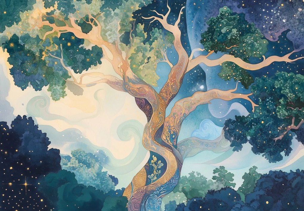 Fotótapéta - Kozmikus fa (147x102 cm)