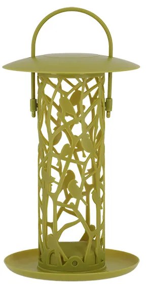 Faggyúgolyó tartó madáretető tetővel, zöld