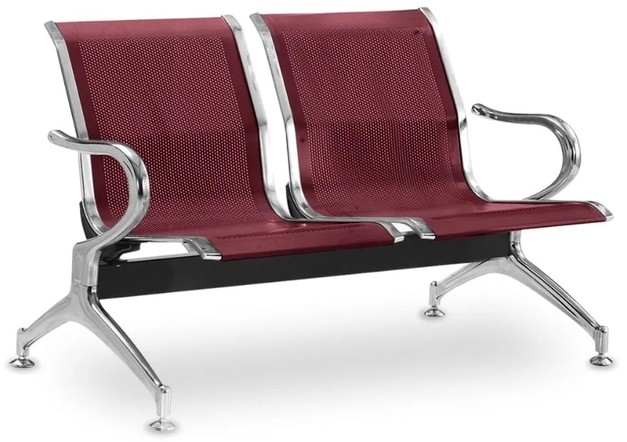 Fém pad a váróterembe REST, 2 ülés, piros