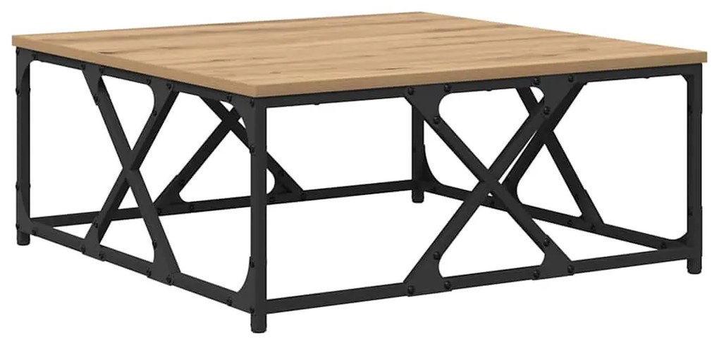 Dohányzóasztal kézműves tölgy 70 x 70 x 30 cm Faanyag