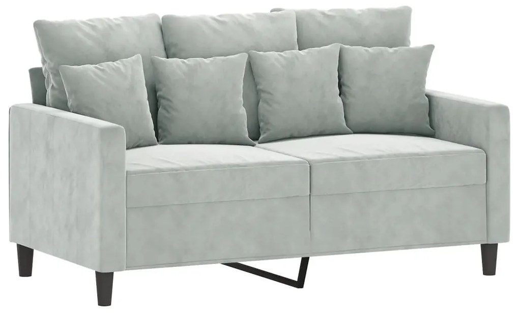 vidaXL kétszemélyes világosszürke bársony kanapé 120 cm