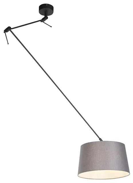 Függőlámpa fekete vászon árnyékolóval sötétszürke 35 cm - Blitz