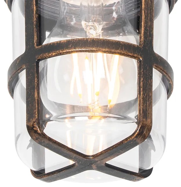 Mennyezeti és fali lámpa antik arany IP54 - Kiki