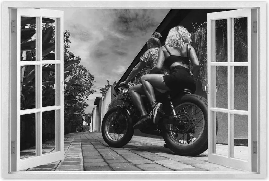 Poszterek 120x80 Szerelmes pár a motoron