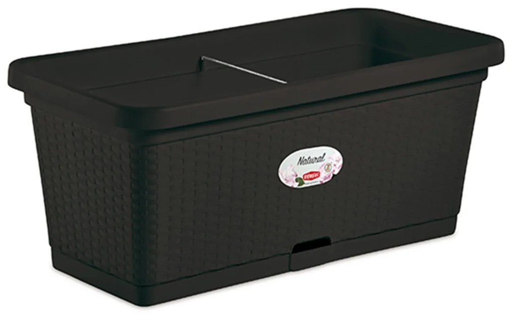 STEFANPLAST Öntöződoboz Természetes virág 80cm, antracit