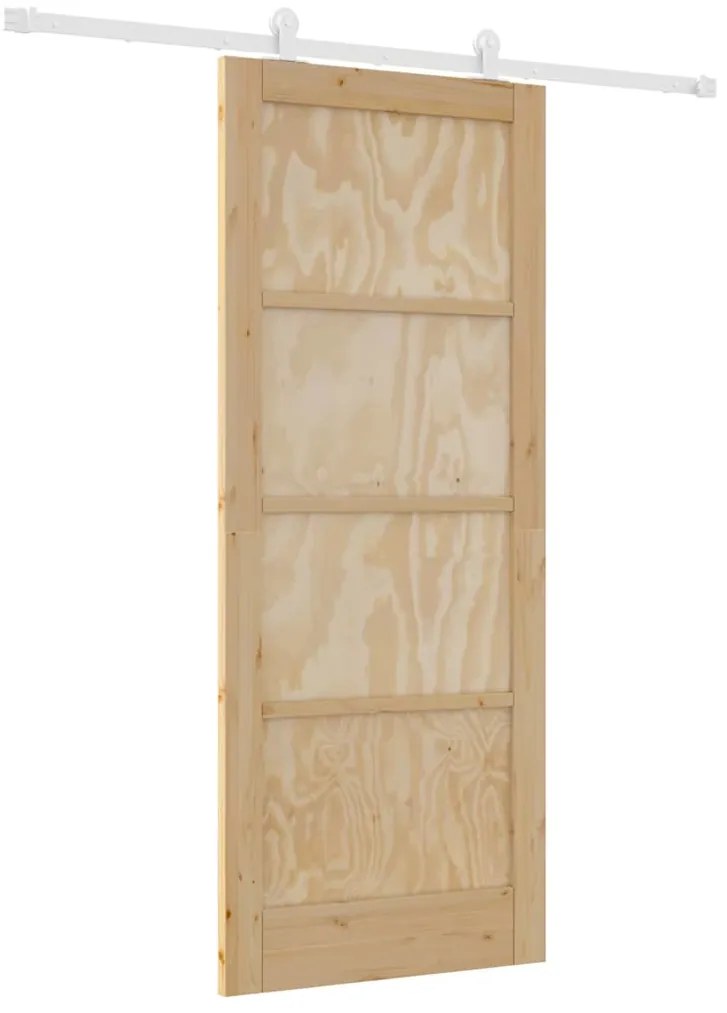 Tolóajtó Szett Természetes és fehér 83 x 202 cm