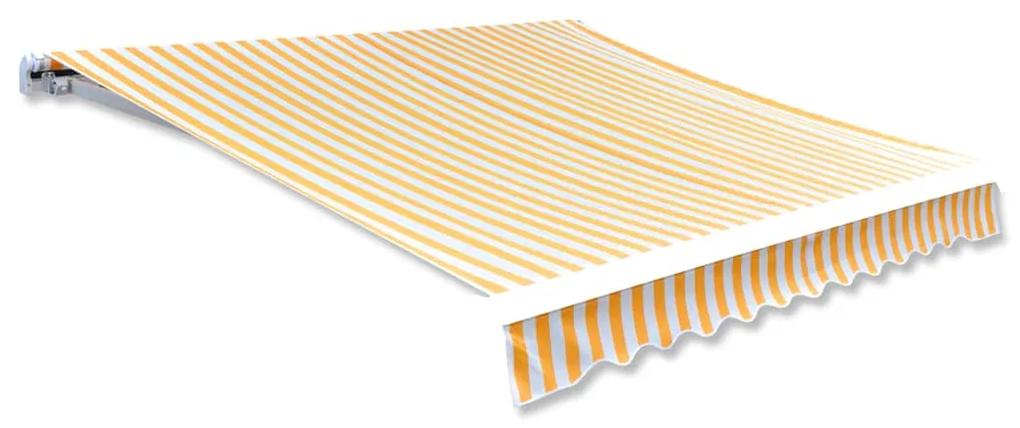 vidaXL napraforgó sárga és fehér napellenző ponyva 4x3m (keret nélkül)