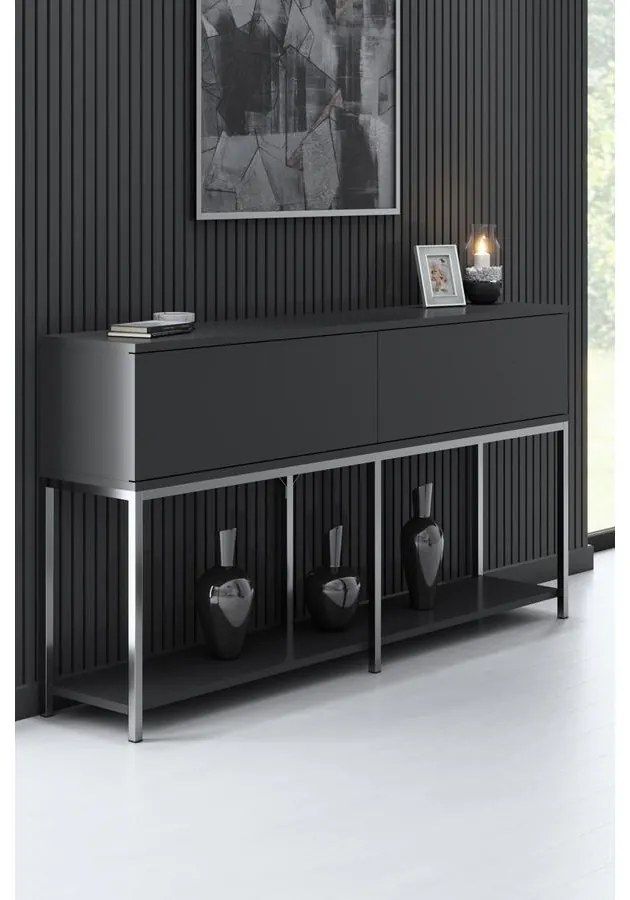 Konzolasztal Lord - Anthracite, Silver