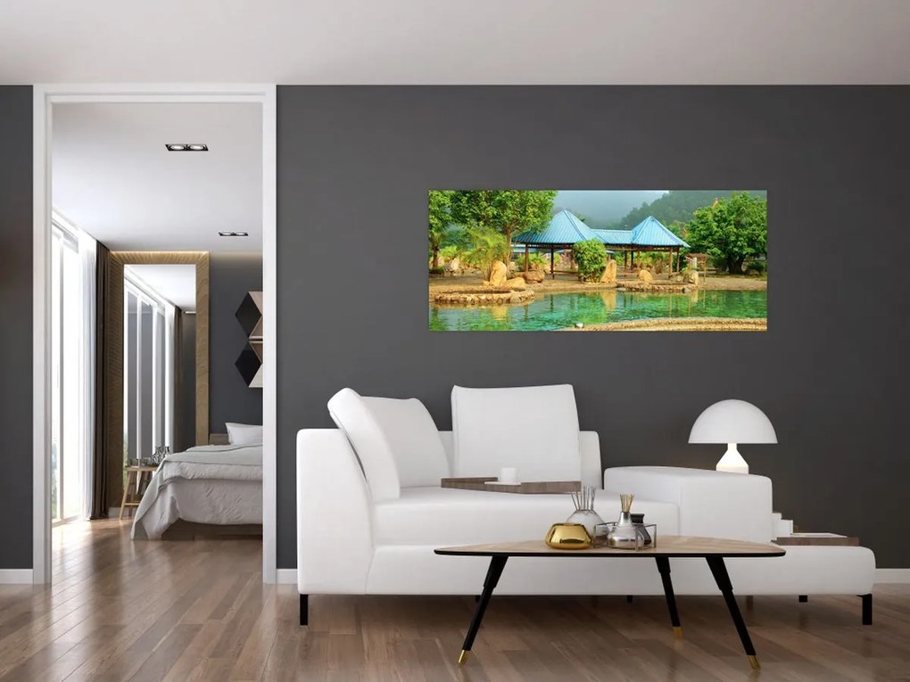 Kép - Shanghai, hotel, park (120x50 cm)