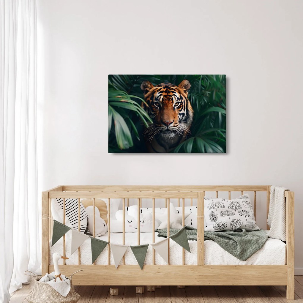Kép - Egy tigris portréja a dzsungelben (90x60 cm)