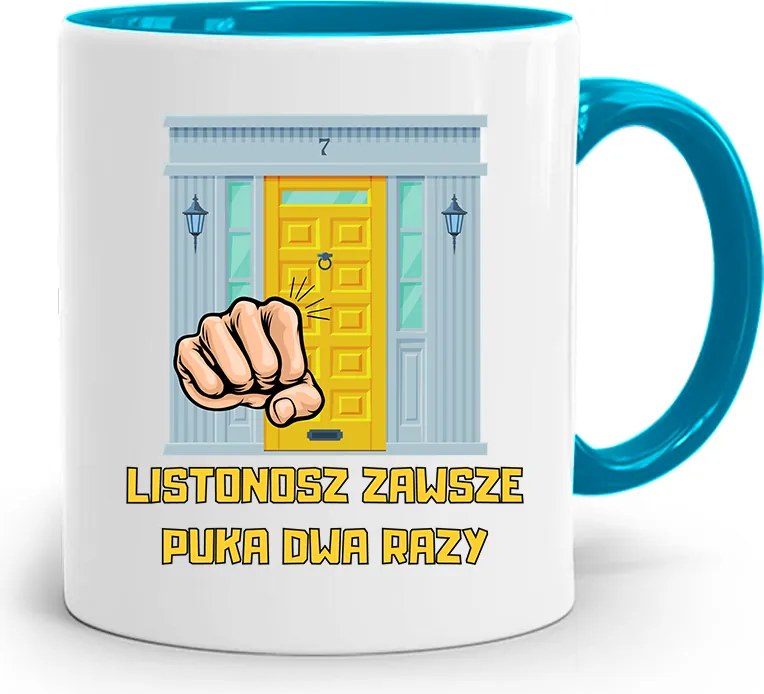 Kék Bögre Ajándék Postásnak Kopogtató Kettő nyomott mintával