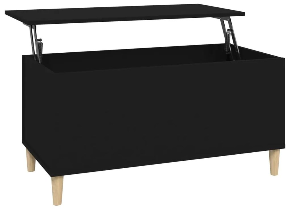 Fekete szerelt fa dohányzóasztal 90x44,5x45 cm