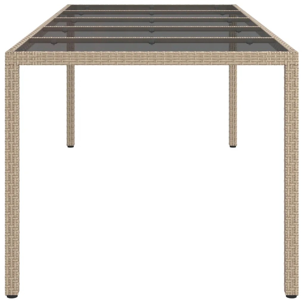 Kerti Étkezőasztal Bézs 250x100x75 cm Polirattan