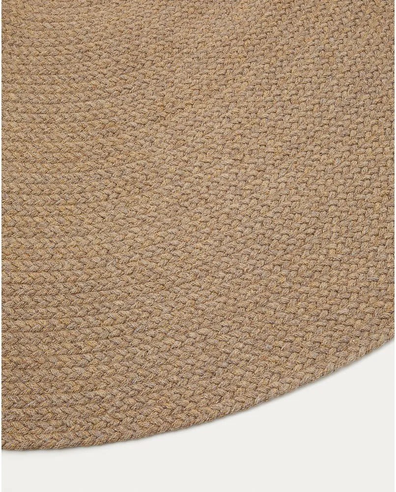 Bézs kerek kültéri-beltéri szőnyeg újrahasznosított szálakból ø 150 cm Despas – Kave Home