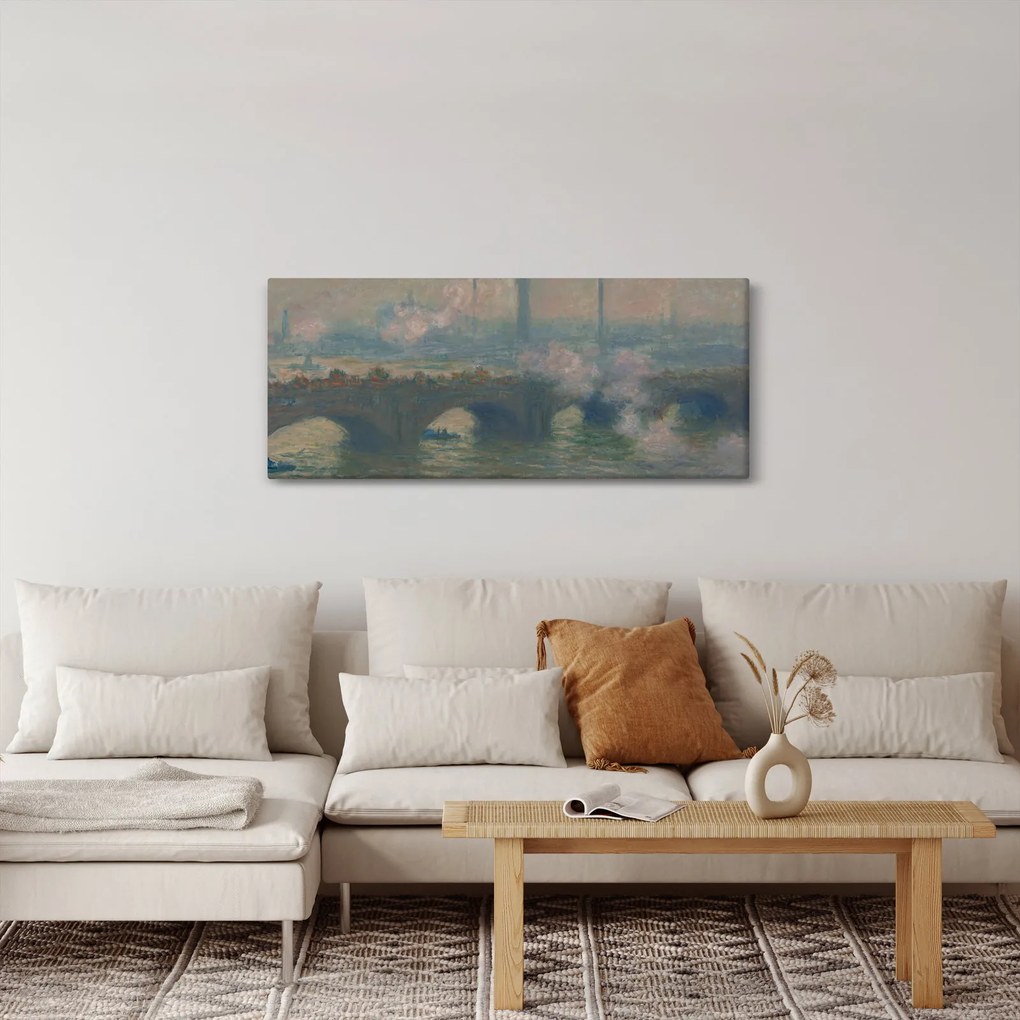 Kép - Claude Monet, Waterloo Bridge, Gray Day, reprodukciók (120x50 cm)