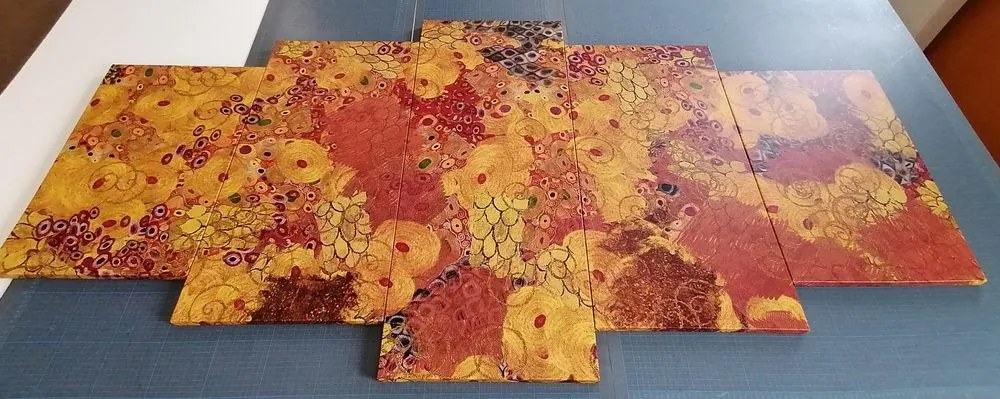 5 részes kép absztrakció ihlette G. Klimt