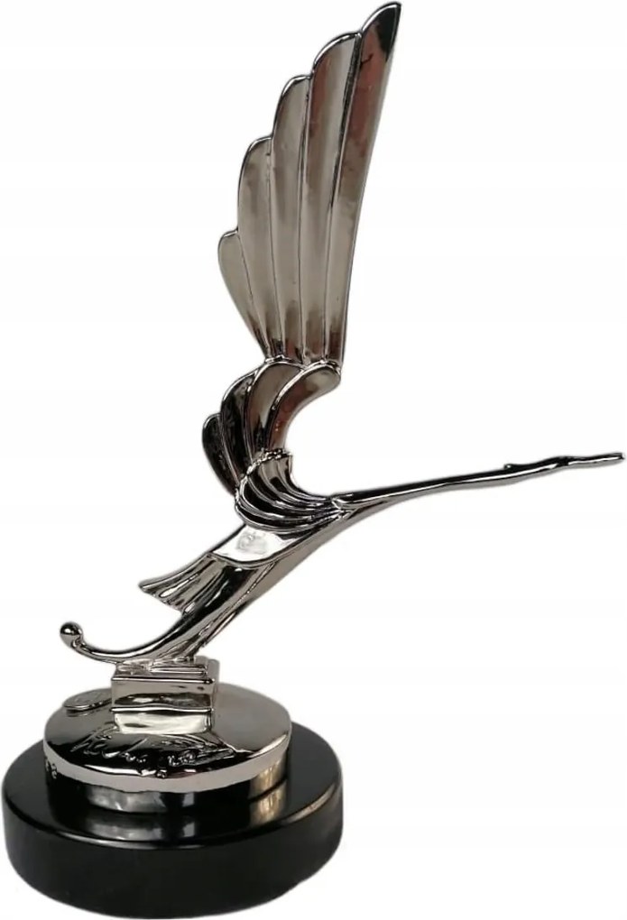 Figura Gólya szobor Ezüst szín Bronz Art Deco Chrome stílus