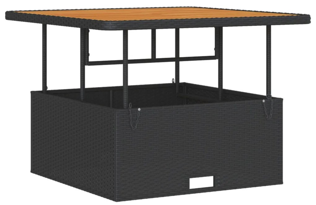 Kert étkező szett Fekete Poli rattan