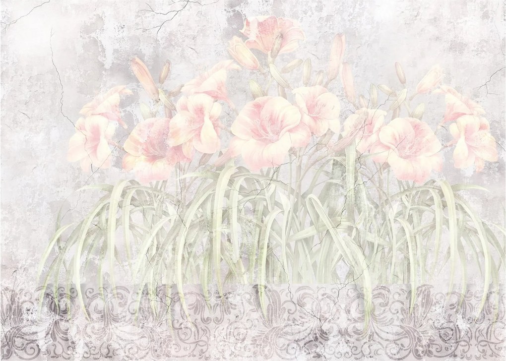 Kép - Liliomok freskója (üvegen) (70x50 cm)