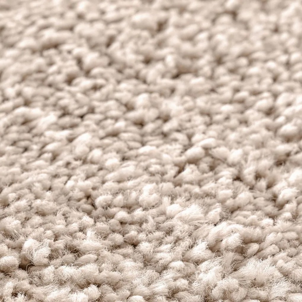 Csúszásgátló Shaggy Szőnyeg Krém 90 x 90 cm PP