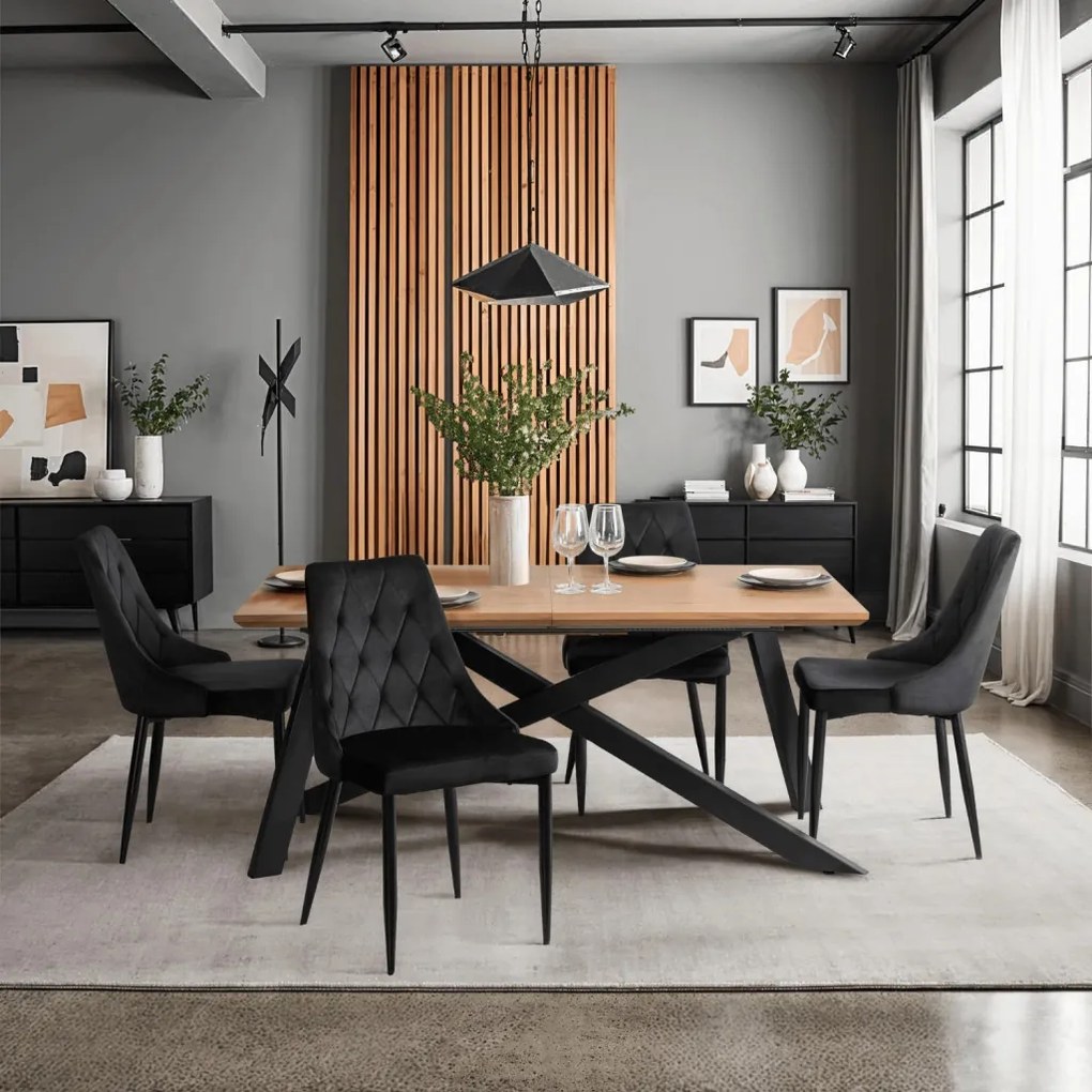 Fekete Bársony Étkezőszék CORK