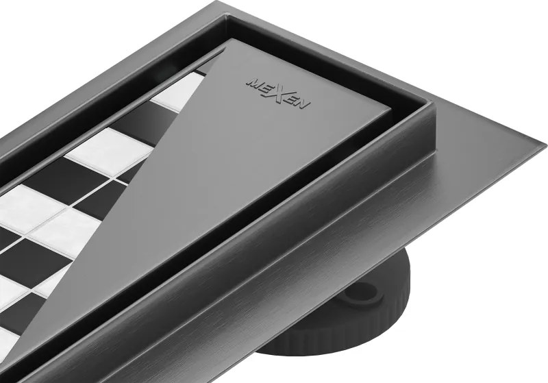 Mexen Flat M13 lineáris lefolyó 2 az 1-ben 140 cm, gun gray kefélt - 1E10140