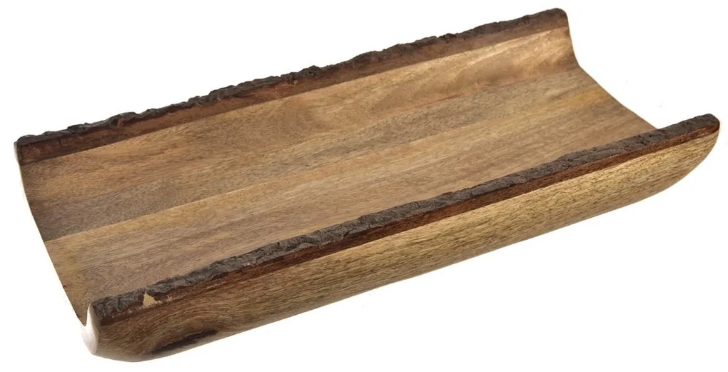 InDecor Dekoratív tál mangófából, kéregrel, 40 x18 x 6 cm