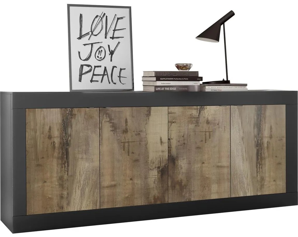 NERILA komód fekete/barna