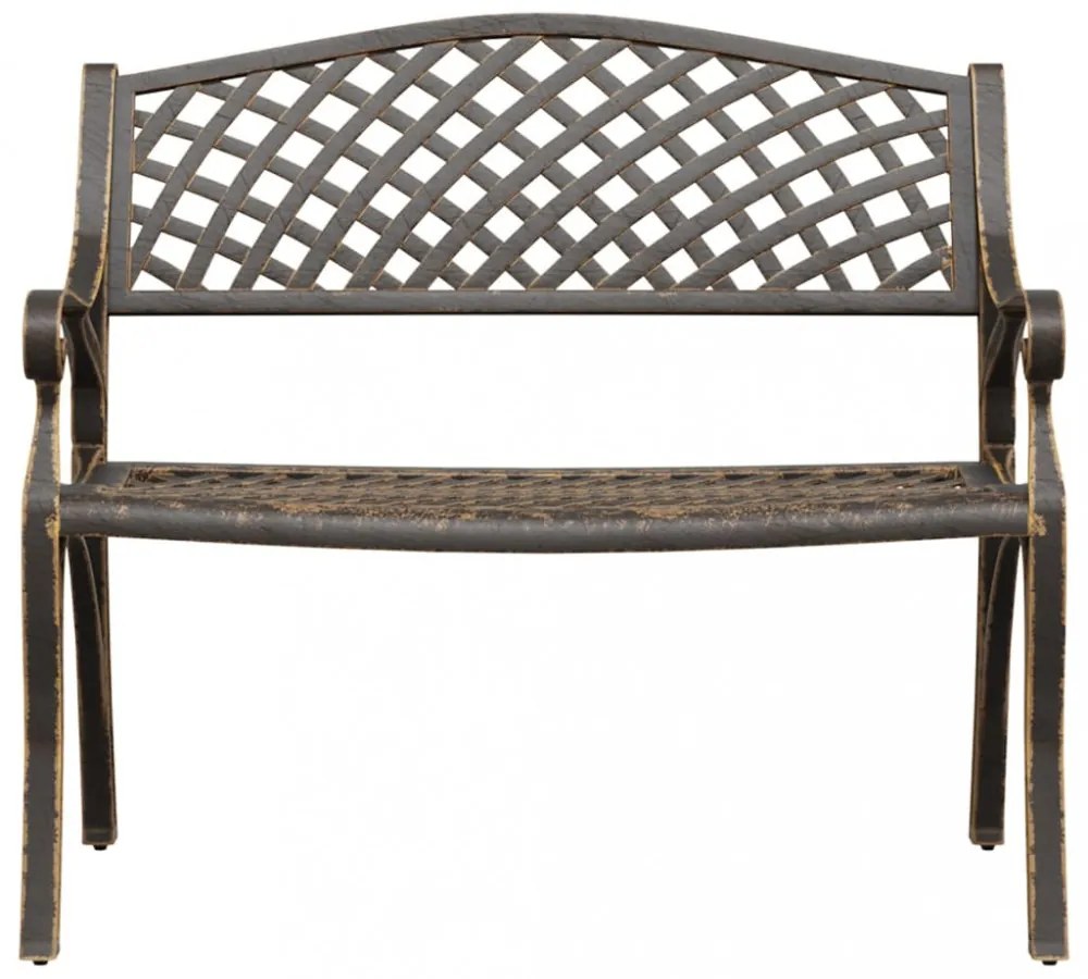 bronzszínű öntött alumínium kerti pad 102 cm
