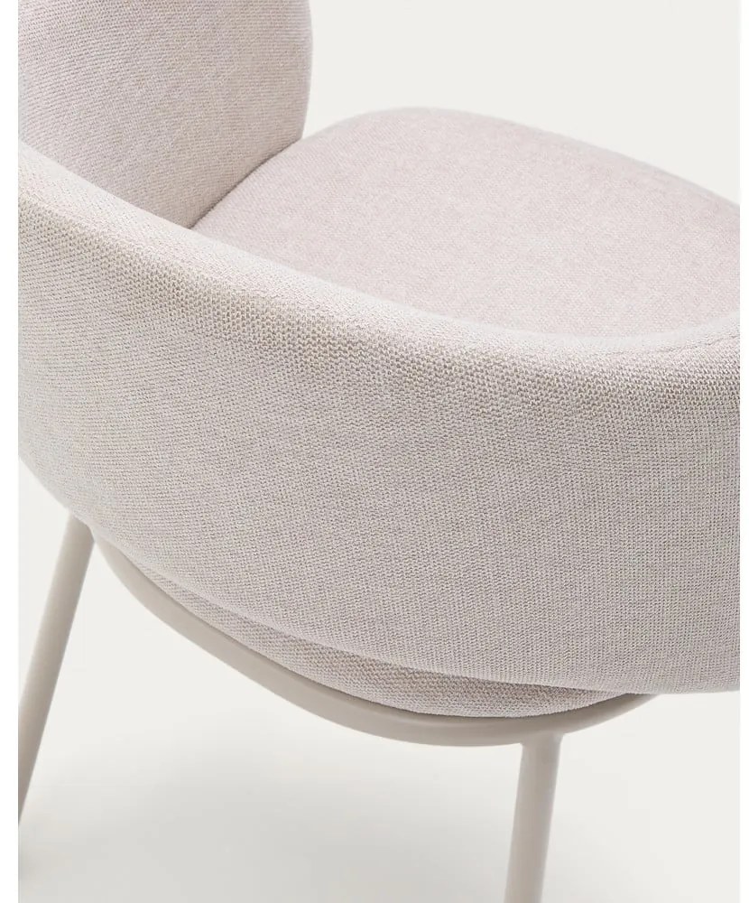 Krémszínű kárpitozott étkezőfotel Maina – Kave Home