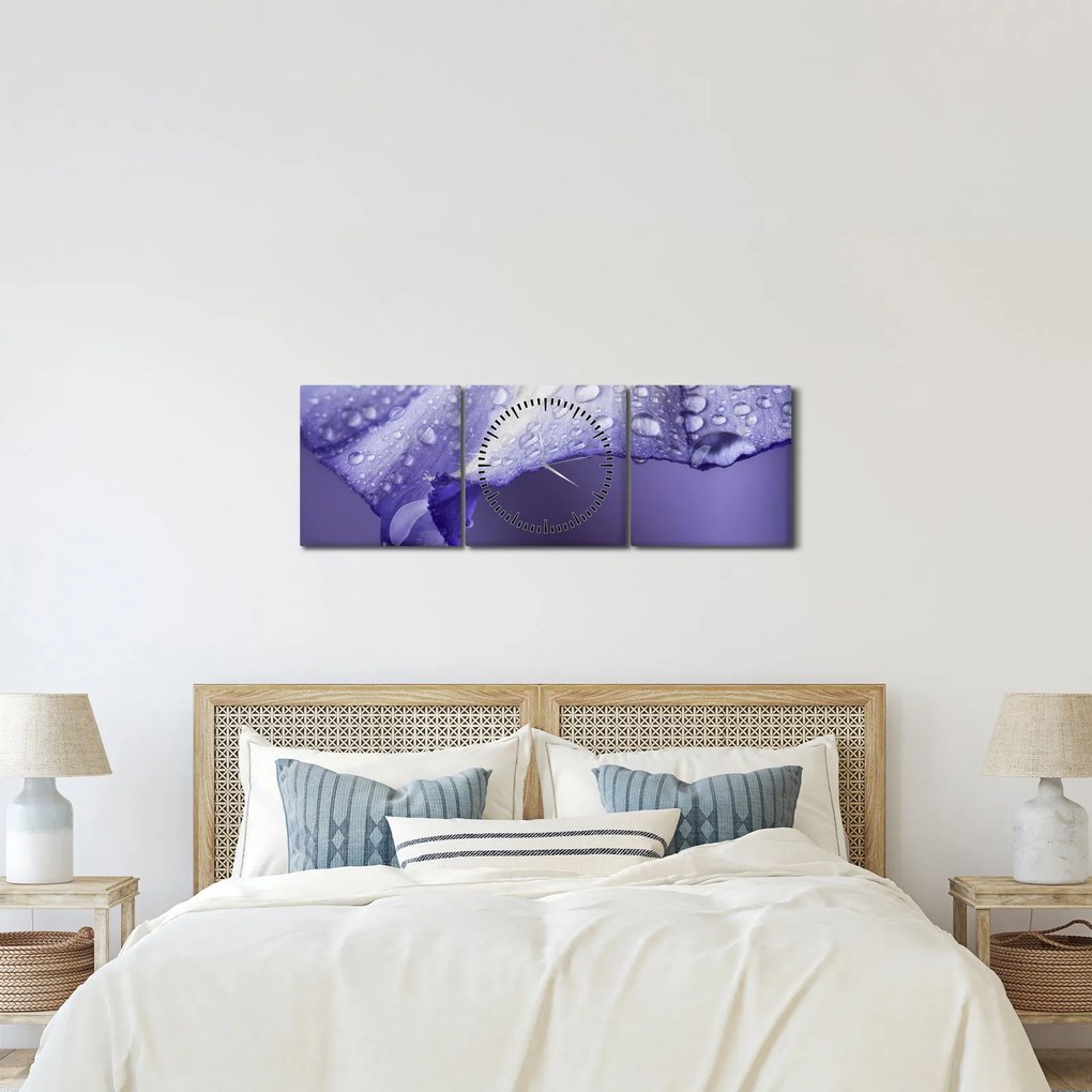 Kép - Szirom cseppekkel (órával) (90x30 cm)