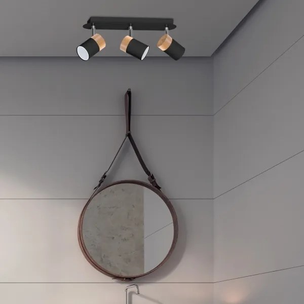 Spotlámpa JOKER BLACK WOOD 3xGU10/8W/230V