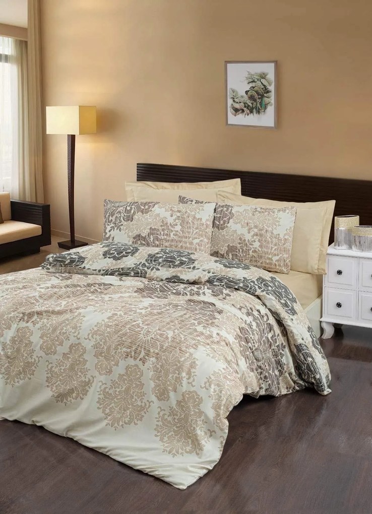 Pamut szatén lepedő Liana TiaHome - 1x Párna 90x70cm, 1x Paplan 140x200cm