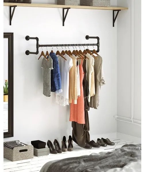 2 db LINEA fekete fali vállfaakasztó szett