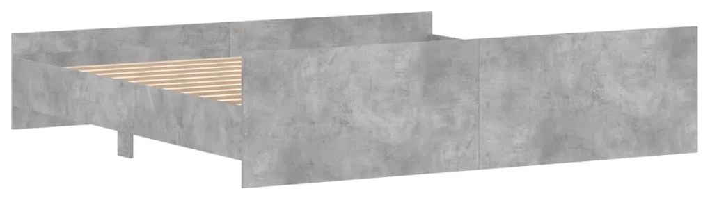 betonszürke ágykeret fej- és lábtámlával 180 x 200 cm