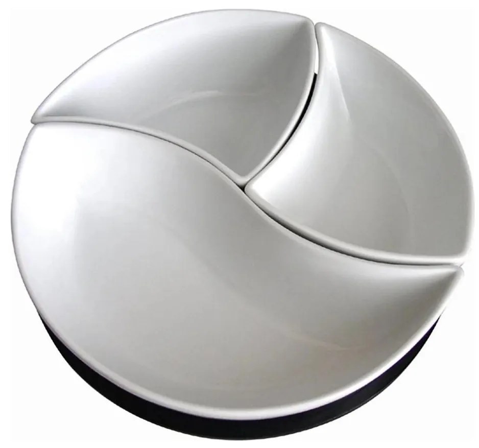 TORO 3 darabos kerámia/fa tálkaszett tálcával