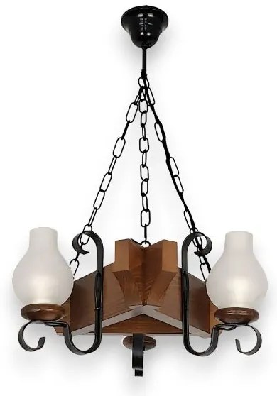 Brilagi - Csillár láncon QUEEN 3xE14/40W/230V bükkfa/dió