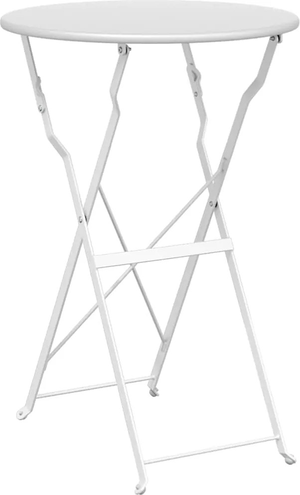 vidaXL Bisztróasztal Fehér Ø 50 x 71 cm Porfestett acél