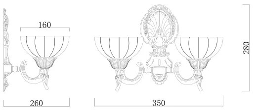 Brilagi - Fali lámpa CLASSIC 2xE27/60W/230V réz