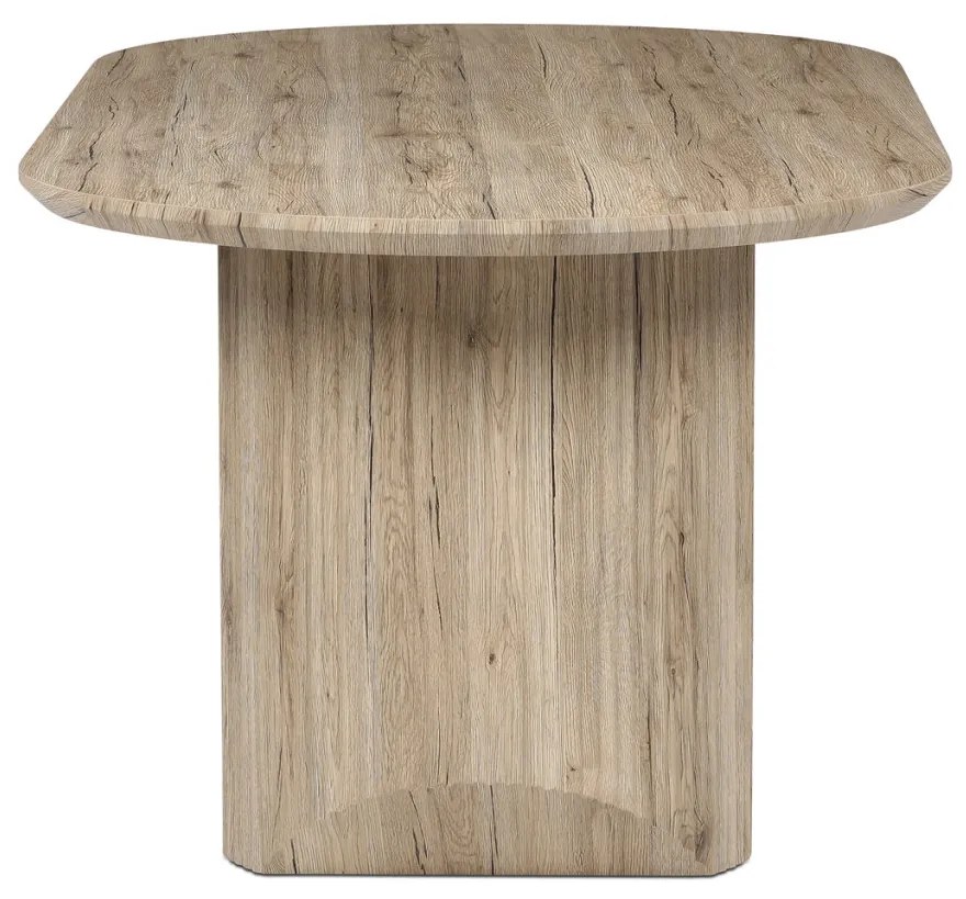 Masă de sufragerie, 200x100x76 cm, blat MDF, decor 3D stejar san remo