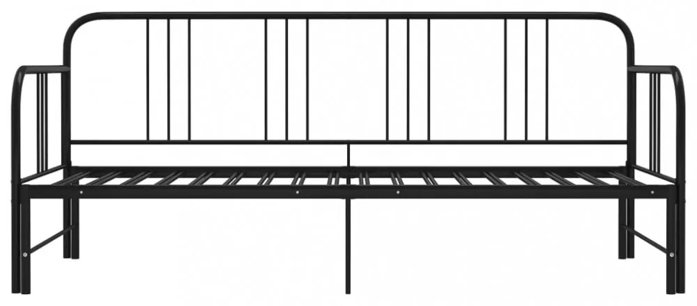 fekete fém kihúzható kanapéágy-keret 90 x 200 cm