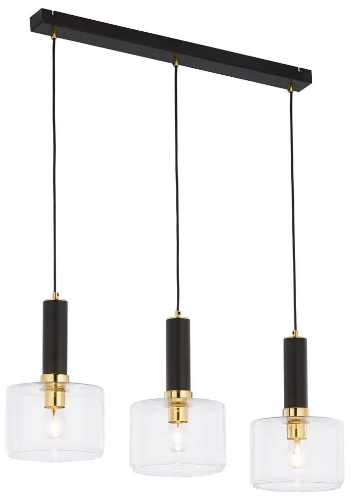 Jupiter 1848 - VA3 - Csillár zsinóron VANES 3xE27/60W/230V réz/fekete