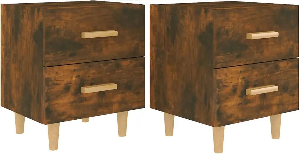 vidaXL 2 db füstös tölgy színű éjjeliszekrény 40 x 35 x 47,5 cm